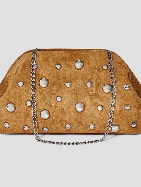 a new day Handbags - A New Day Studded Faux Suede Chain Shoulder Bag